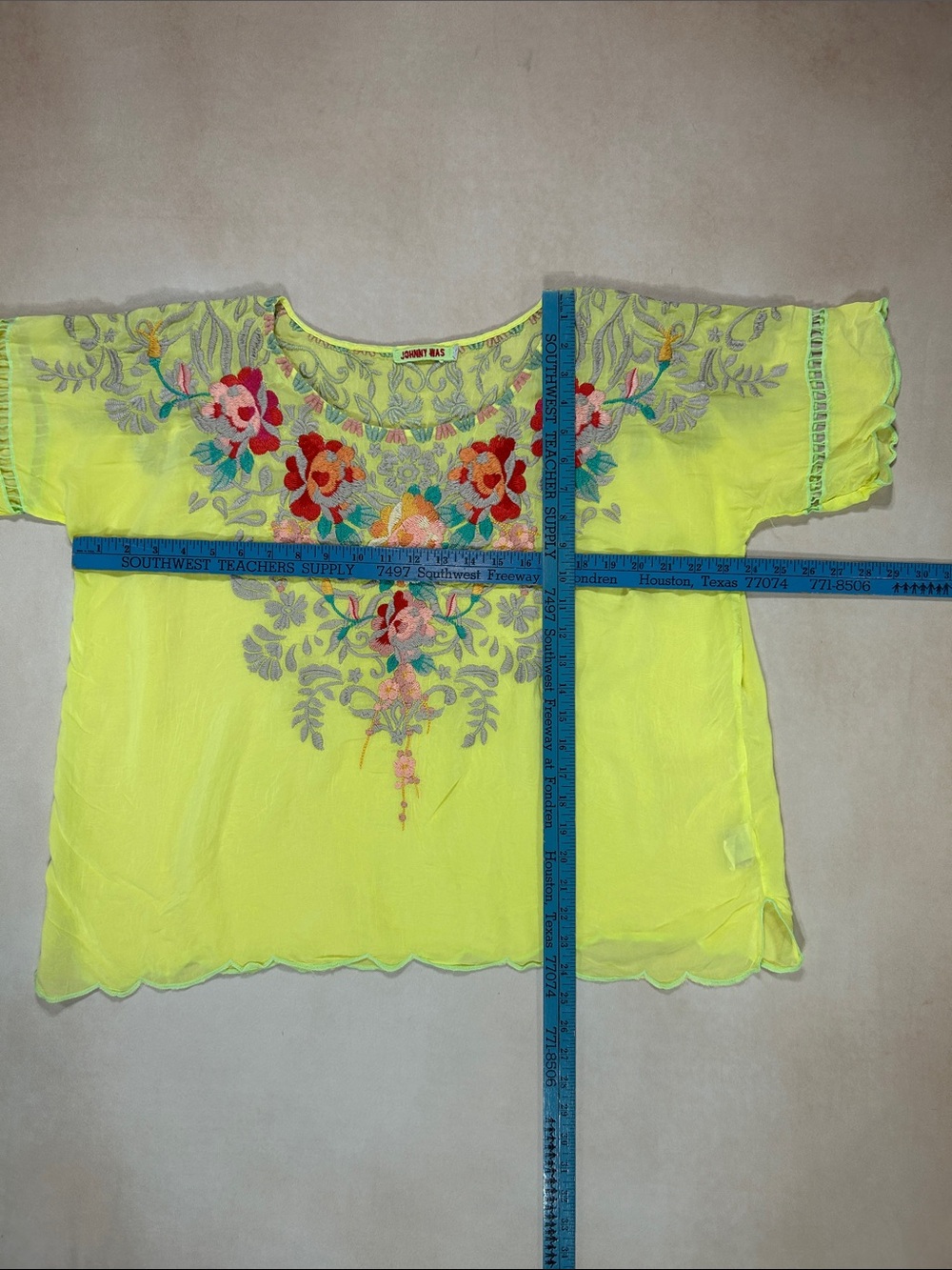 Johnny Was neon top - Picture 6 of 9